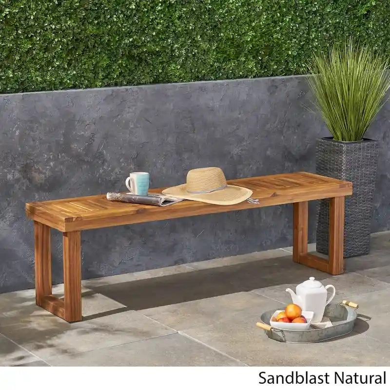 Banc d'extérieur en bois d'acacia Nestor par Christopher Knight Home