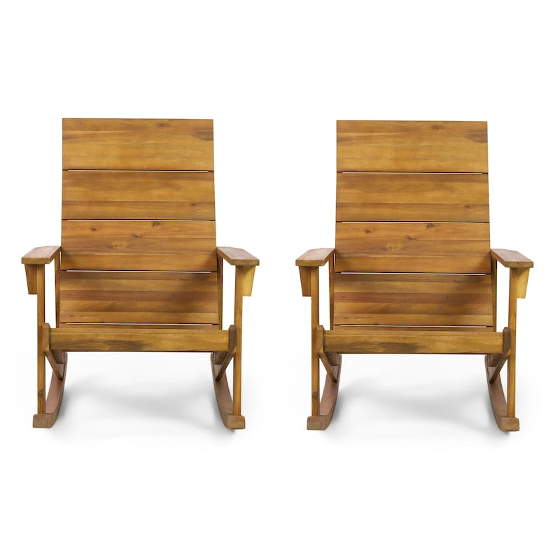 Chaise à bascule Adirondack d'extérieur en bois d'acacia Axson par Christopher Knight Home