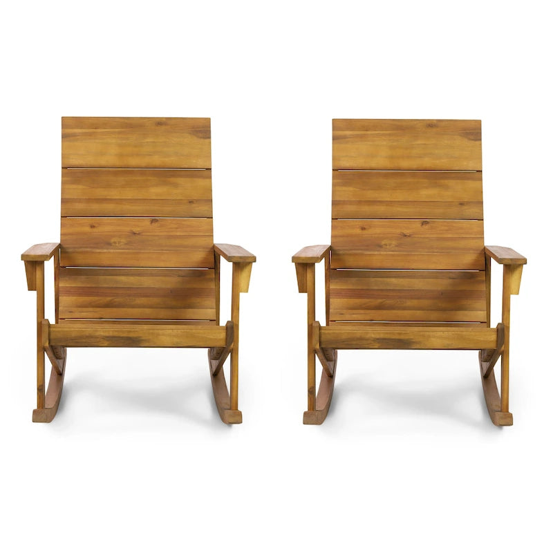 Chaise à bascule Adirondack d'extérieur en bois d'acacia Axson par Christopher Knight Home