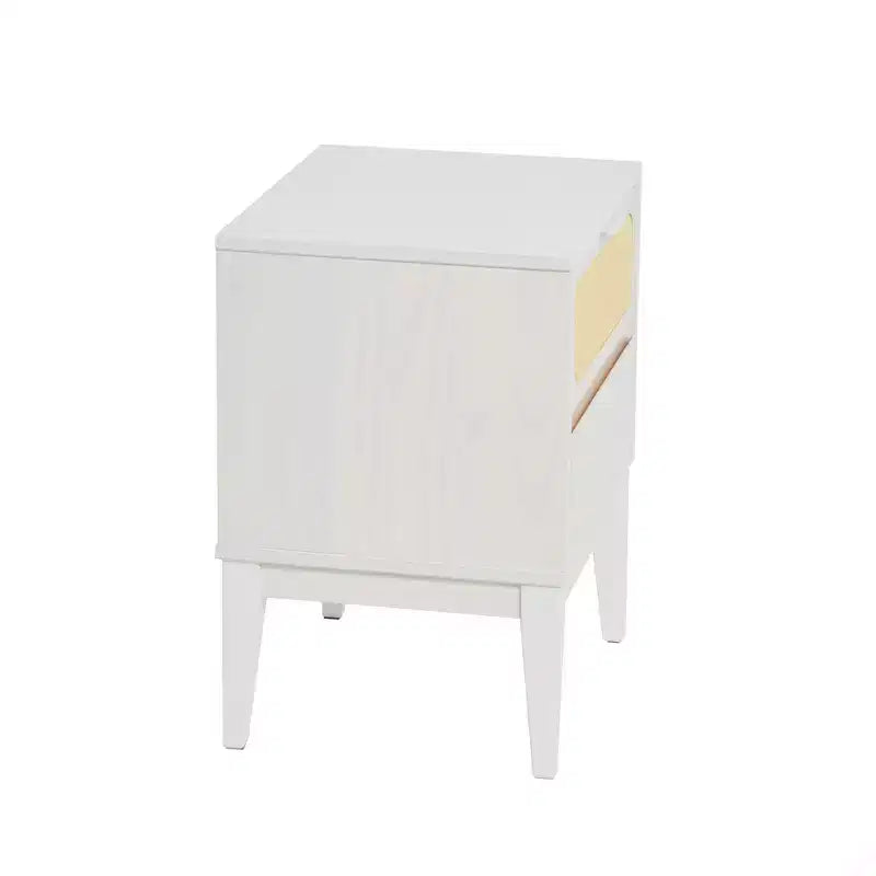 Table de chevet en bois massif avec 2 tiroirs de rangement