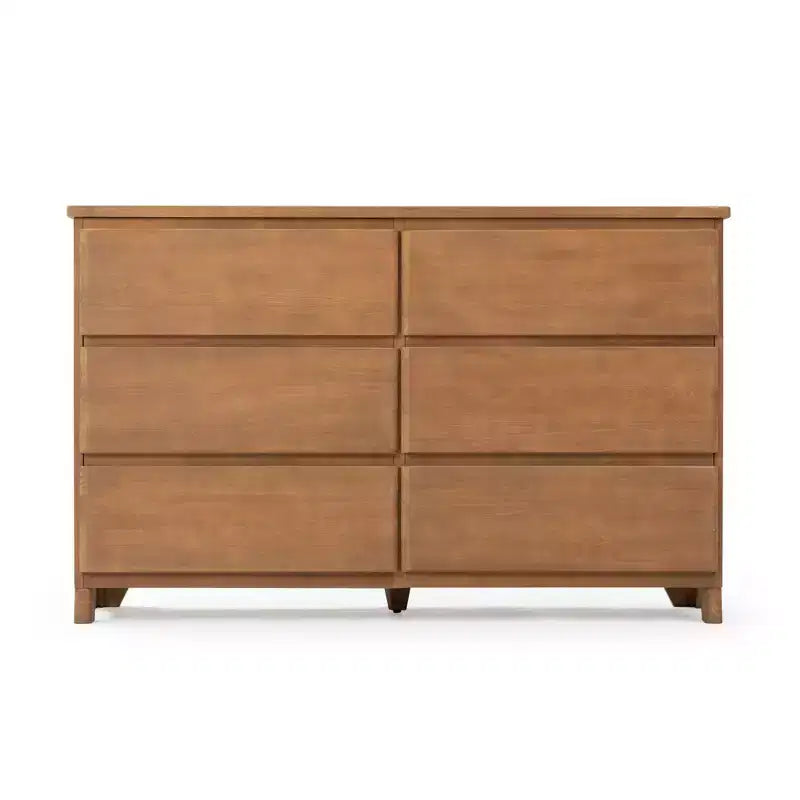 Commode large à 6 tiroirs en bois massif de style campagnard