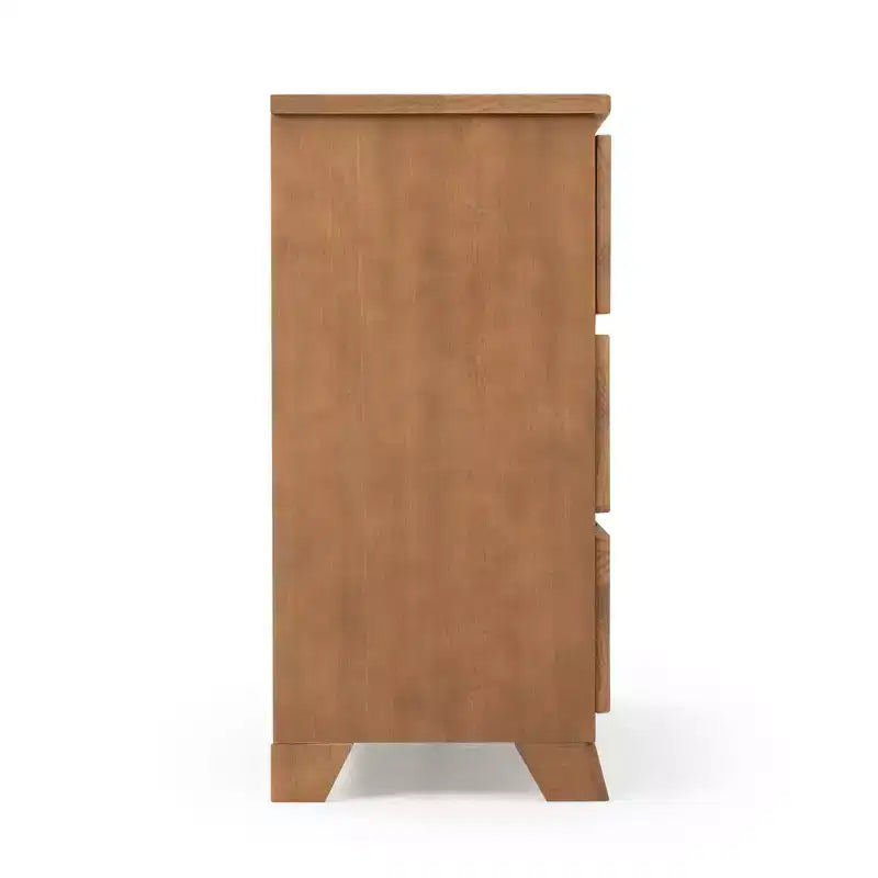 Commode large à 6 tiroirs en bois massif de style campagnard