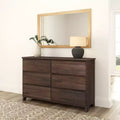 Commode large à 6 tiroirs en bois massif de style campagnard