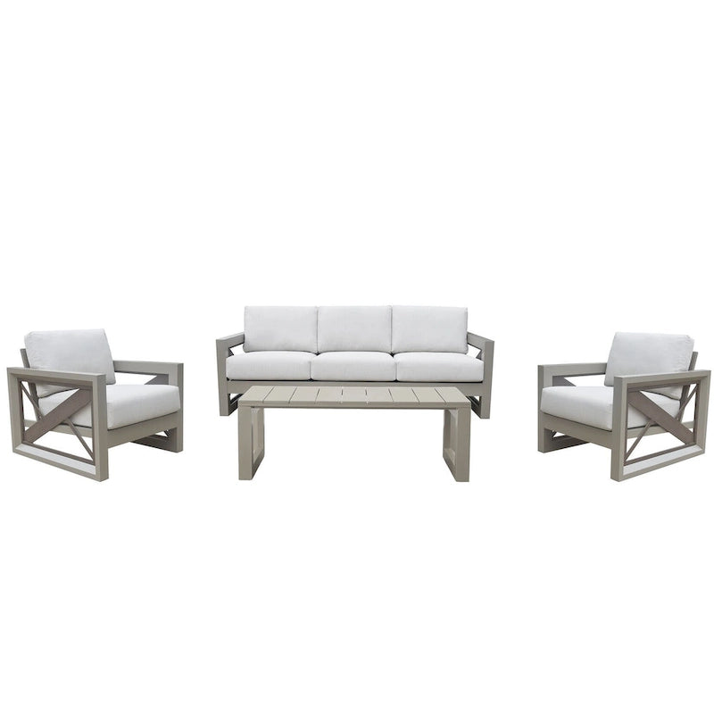 Ensemble de salon extérieur 4 pièces Diglur, gris