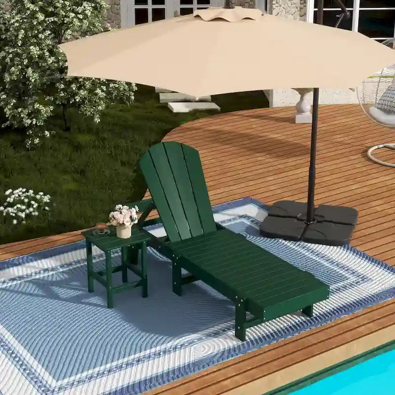 Polytrends Laguna Chaise longue sans accoudoirs en PEHD, toutes saisons, pour terrasse ou piscine (lot de 2)