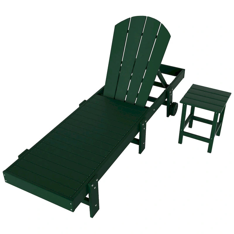 Polytrends Laguna Chaise longue sans accoudoirs en PEHD, toutes saisons, pour terrasse ou piscine (lot de 2)