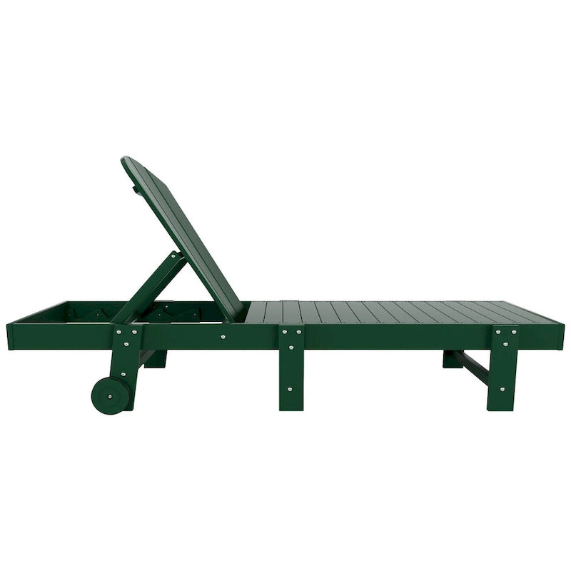 Polytrends Laguna Chaise longue sans accoudoirs en PEHD, toutes saisons, pour terrasse ou piscine (lot de 2)