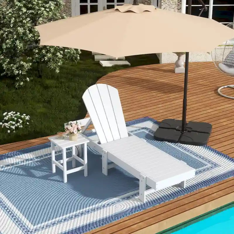 Polytrends Laguna Chaise longue sans accoudoirs en PEHD, toutes saisons, pour terrasse ou piscine (lot de 2)