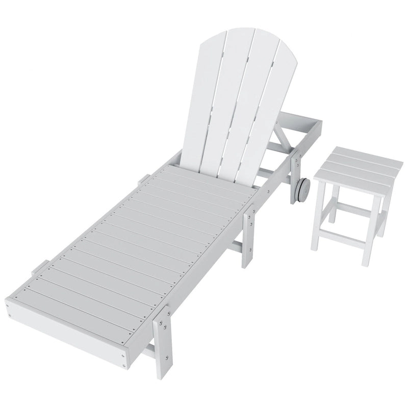 Polytrends Laguna Chaise longue sans accoudoirs en PEHD, toutes saisons, pour terrasse ou piscine (lot de 2)