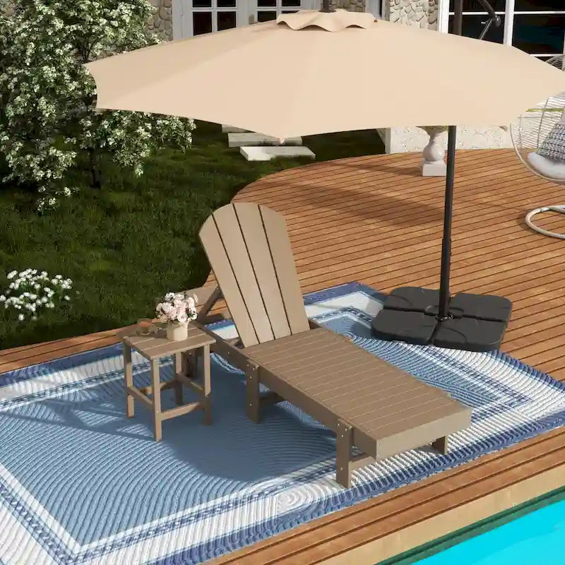 Polytrends Laguna Chaise longue sans accoudoirs en PEHD, toutes saisons, pour terrasse ou piscine (lot de 2)