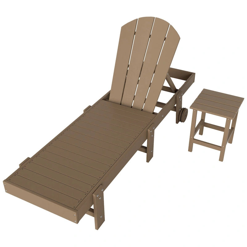 Polytrends Laguna Chaise longue sans accoudoirs en PEHD, toutes saisons, pour terrasse ou piscine (lot de 2)