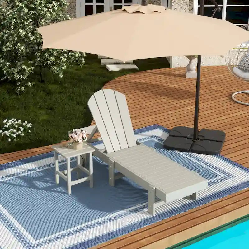 Polytrends Laguna Chaise longue sans accoudoirs en PEHD, toutes saisons, pour terrasse ou piscine (lot de 2)
