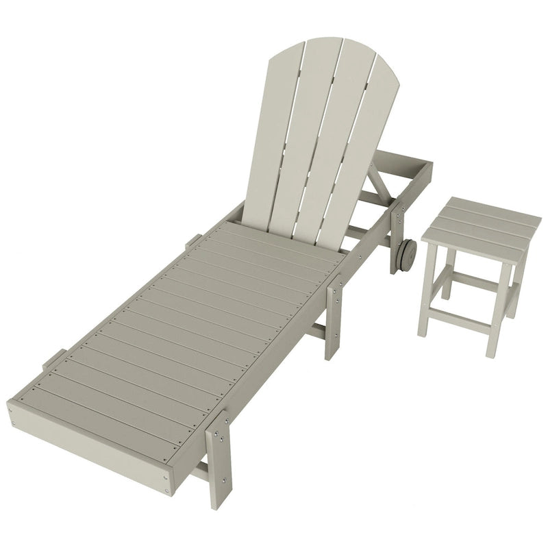 Polytrends Laguna Chaise longue sans accoudoirs en PEHD, toutes saisons, pour terrasse ou piscine (lot de 2)