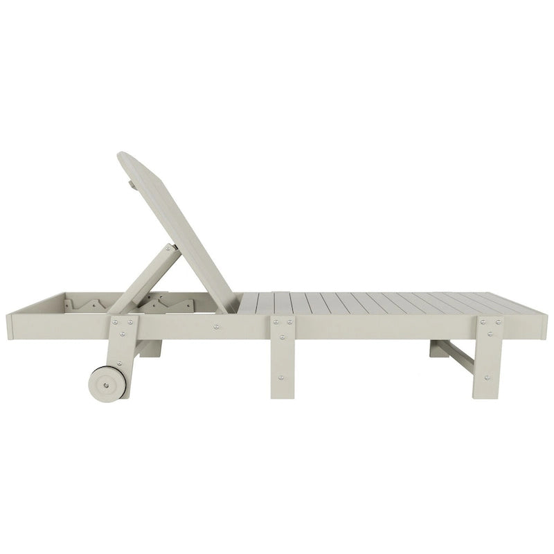 Polytrends Laguna Chaise longue sans accoudoirs en PEHD, toutes saisons, pour terrasse ou piscine (lot de 2)