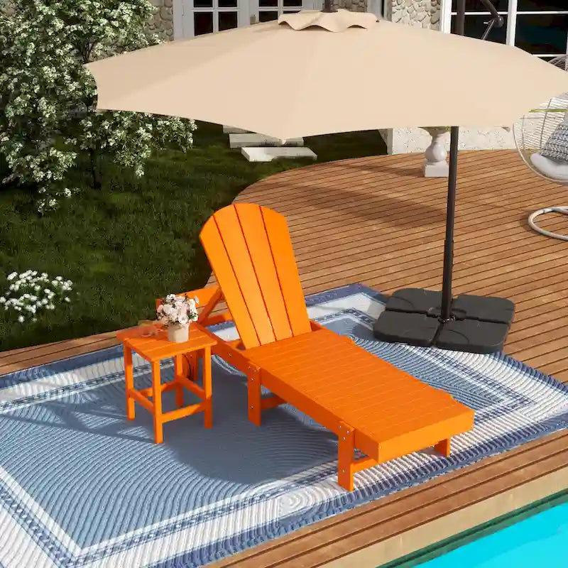 Polytrends Laguna Chaise longue sans accoudoirs en PEHD, toutes saisons, pour terrasse ou piscine (lot de 2)