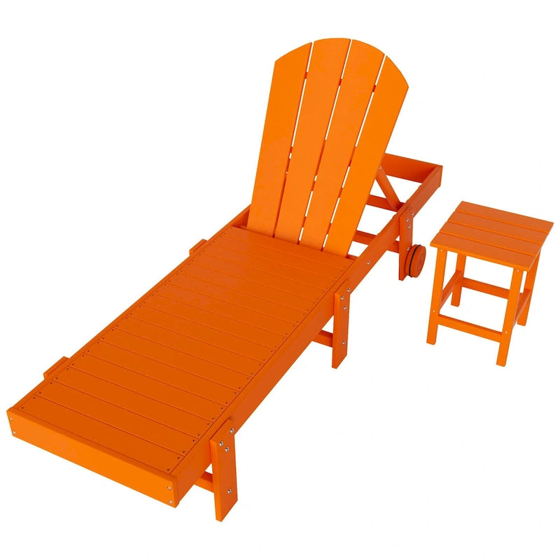 Polytrends Laguna Chaise longue sans accoudoirs en PEHD, toutes saisons, pour terrasse ou piscine (lot de 2)