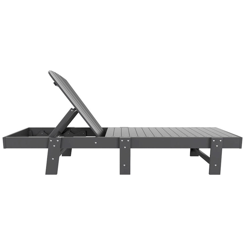 Polytrends Altura Chaise longue inclinable sans accoudoirs en polyéthylène écologique toutes saisons (Lot de 2)