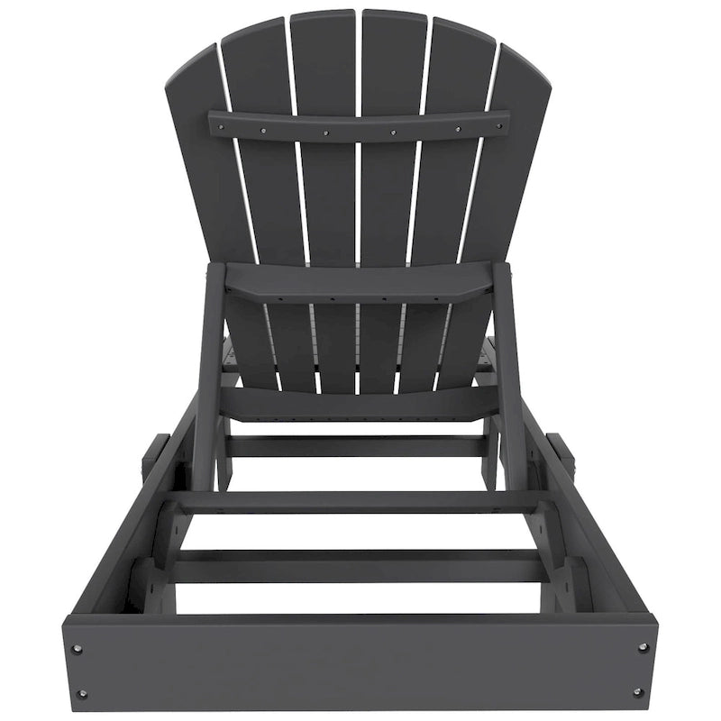 Polytrends Altura Chaise longue inclinable sans accoudoirs en polyéthylène écologique toutes saisons (Lot de 2)