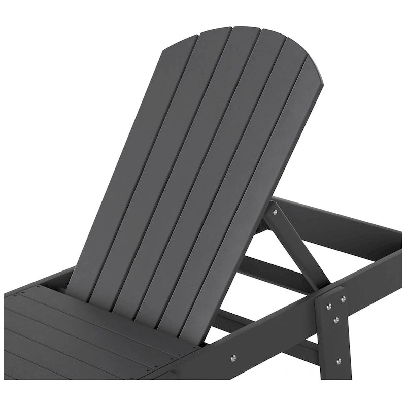 Polytrends Altura Chaise longue inclinable sans accoudoirs en polyéthylène écologique toutes saisons (Lot de 2)