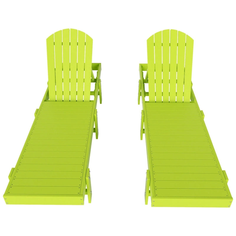 Polytrends Altura Chaise longue inclinable sans accoudoirs en polyéthylène écologique toutes saisons (Lot de 2)