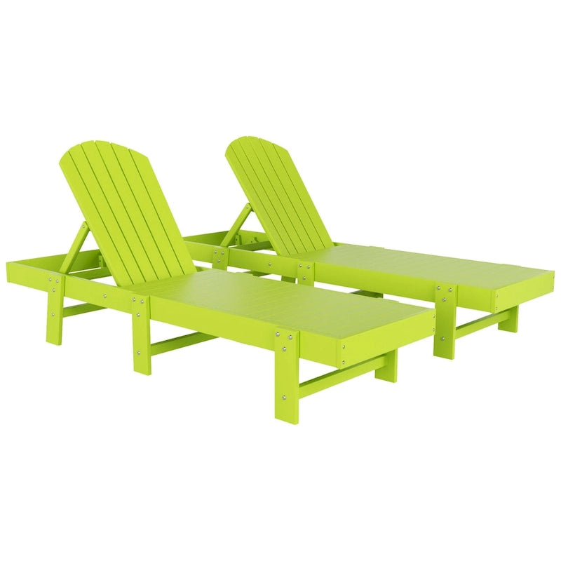 Polytrends Altura Chaise longue inclinable sans accoudoirs en polyéthylène écologique toutes saisons (Lot de 2)