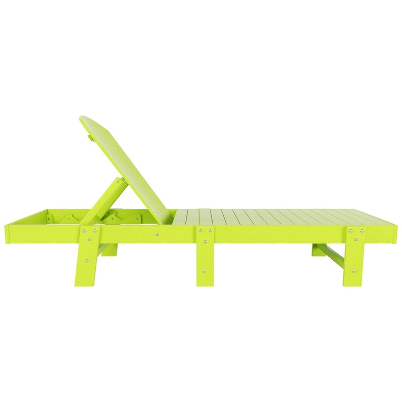 Polytrends Altura Chaise longue inclinable sans accoudoirs en polyéthylène écologique toutes saisons (Lot de 2)