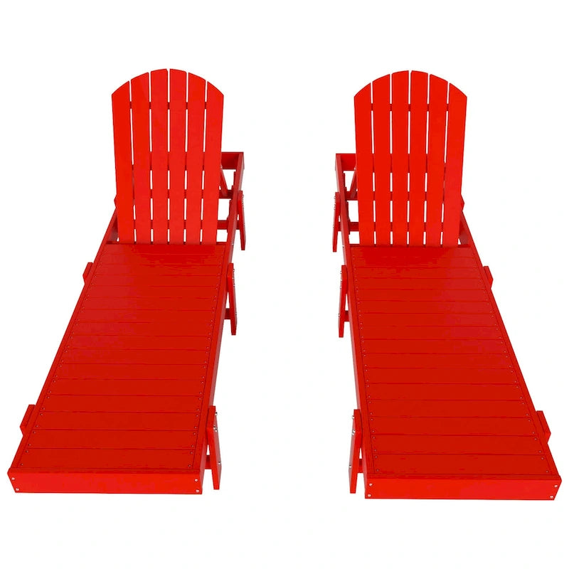 Polytrends Altura Chaise longue inclinable sans accoudoirs en polyéthylène écologique toutes saisons (Lot de 2)