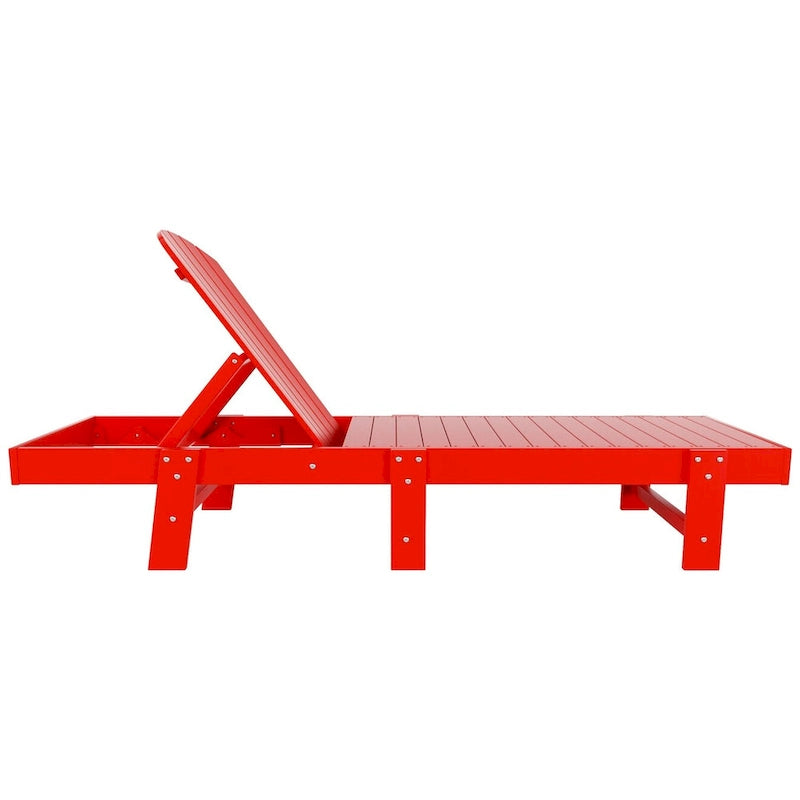 Polytrends Altura Chaise longue inclinable sans accoudoirs en polyéthylène écologique toutes saisons (Lot de 2)