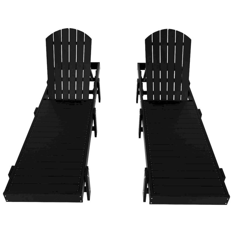 Polytrends Altura Chaise longue inclinable sans accoudoirs en polyéthylène écologique toutes saisons (Lot de 2)