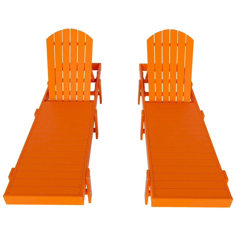 Polytrends Altura Chaise longue inclinable sans accoudoirs en polyéthylène écologique toutes saisons (Lot de 2)