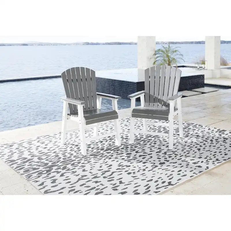 Signature Design by Ashley Transville Outdoor Poly All Weather Dining Arm Chair (Set of 2) - 26W x 27D x 41H