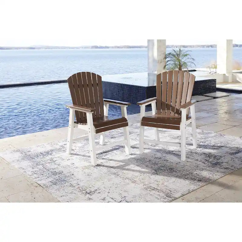 Signature Design by Ashley Transville Fauteuil de salle à manger d'extérieur en polyéthylène toutes saisons (lot de 2) – 26 larg. x 27 prof. x 41 haut.