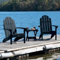 3 Piece Set Outdoor Adirondack Chairs and Folding Side Table