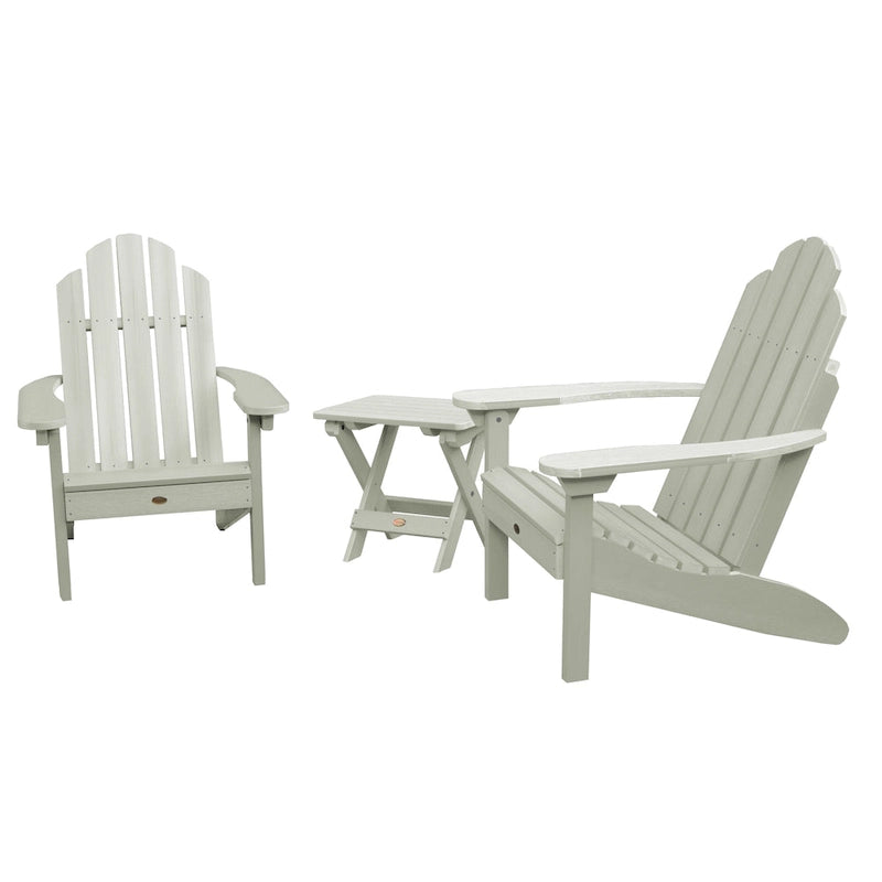 Ensemble de 3 pièces chaises Adirondack extérieures et table d'appoint pliante