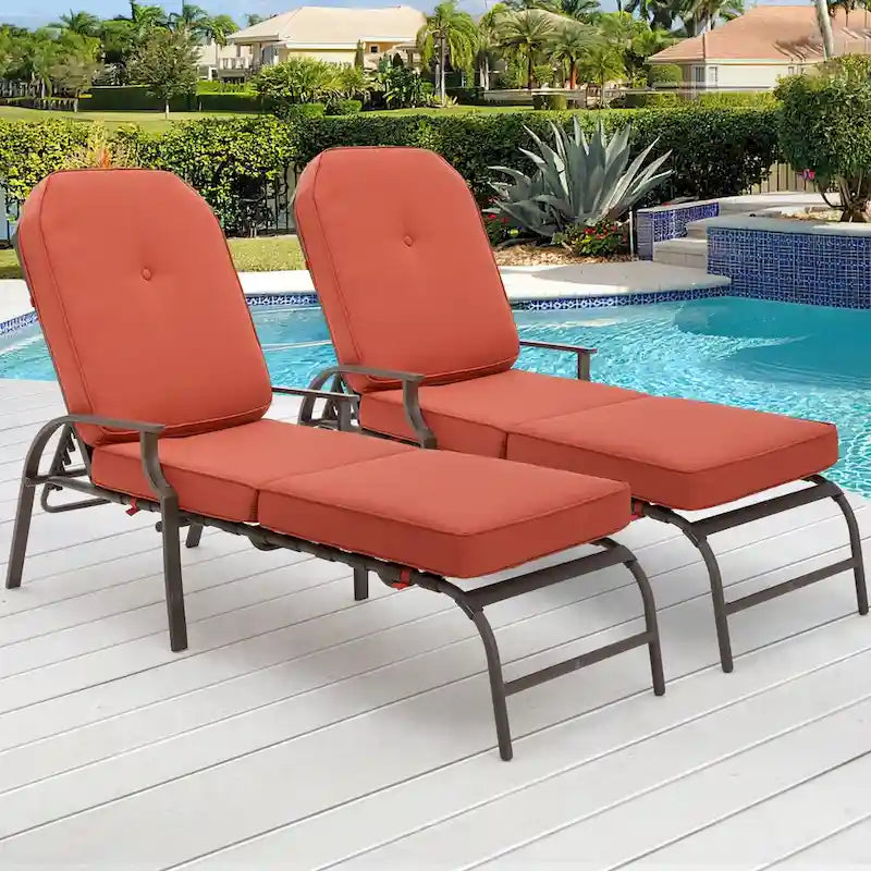 Chaise longue de jardin réglable AECOJOY (Lot de 2)