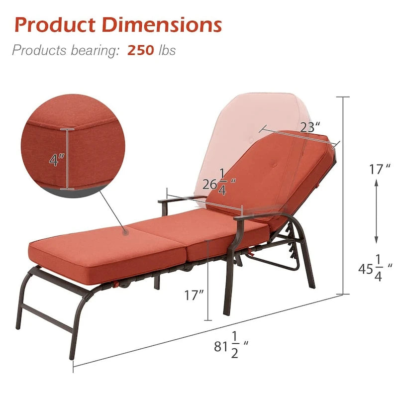 Chaise longue de jardin réglable AECOJOY (Lot de 2)