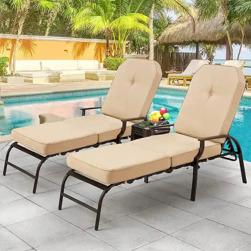 Chaise longue de jardin réglable AECOJOY (Lot de 2)
