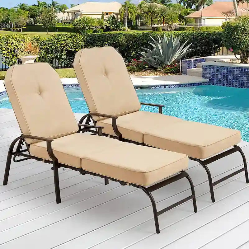 Chaise longue de jardin réglable AECOJOY (Lot de 2)
