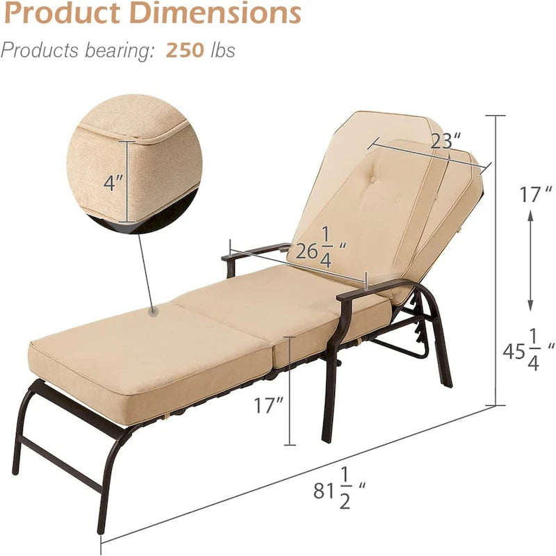 Chaise longue de jardin réglable AECOJOY (Lot de 2)
