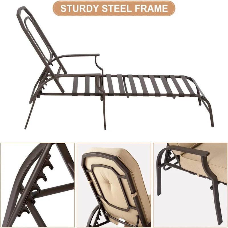 Chaise longue de jardin réglable AECOJOY (Lot de 2)