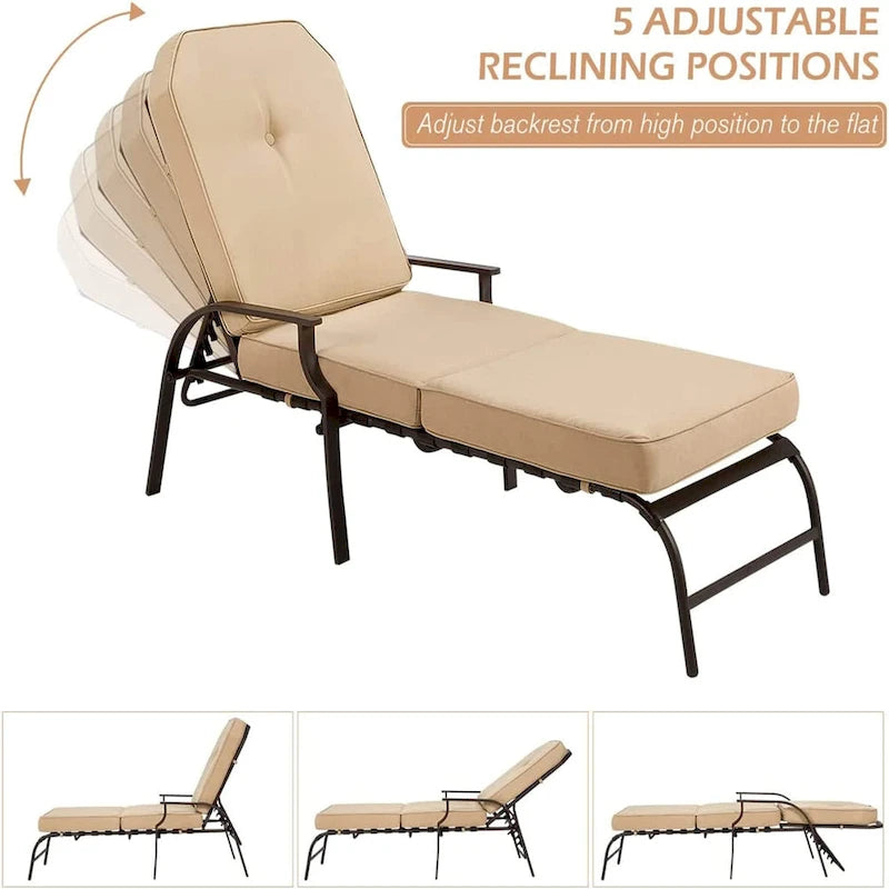 Chaise longue de jardin réglable AECOJOY (Lot de 2)