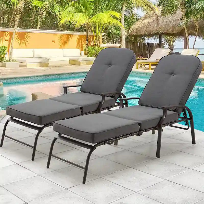 Chaise longue de jardin réglable AECOJOY (Lot de 2)