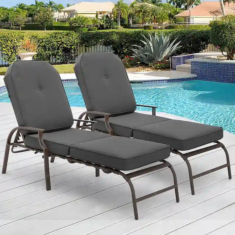 Chaise longue de jardin réglable AECOJOY (Lot de 2)