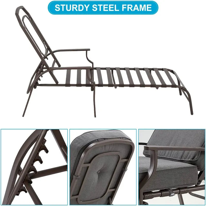 Chaise longue de jardin réglable AECOJOY (Lot de 2)