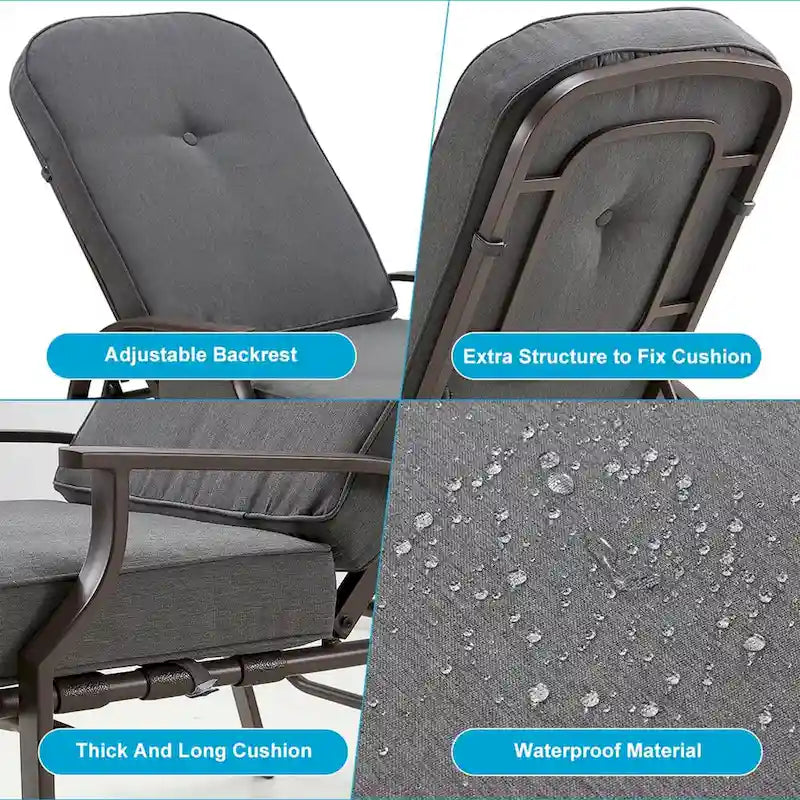 Chaise longue de jardin réglable AECOJOY (Lot de 2)