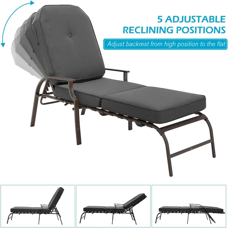 Chaise longue de jardin réglable AECOJOY (Lot de 2)
