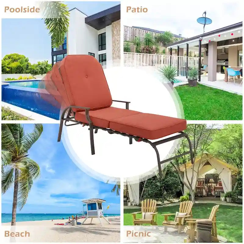 Chaise longue de jardin réglable AECOJOY (Lot de 2)