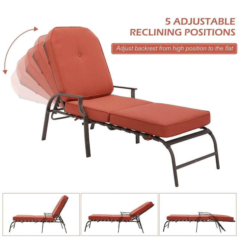 Chaise longue de jardin réglable AECOJOY (Lot de 2)