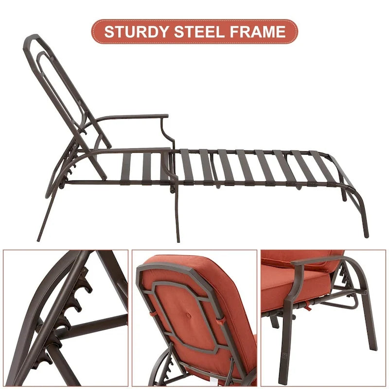 Chaise longue de jardin réglable AECOJOY (Lot de 2)