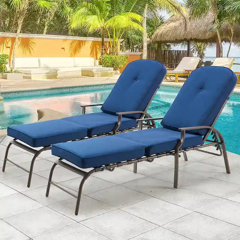 Chaise longue de jardin réglable AECOJOY (Lot de 2)